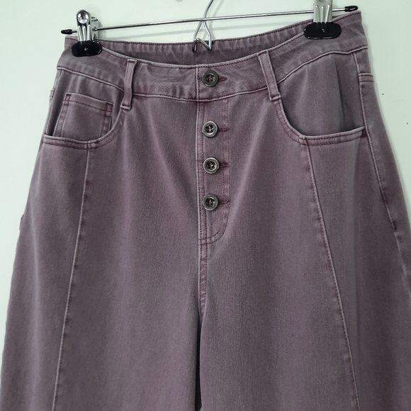 Halara Flex High Waisted Straight Leg Pull On Jeans Pants Womens Size S Purple - Picture 5 of 12